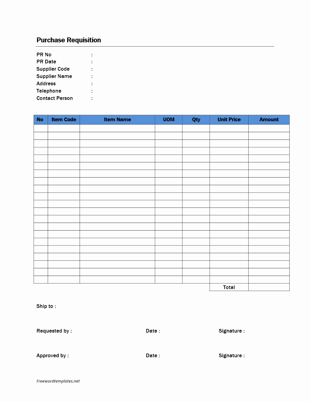 Microsoft Office Purchase order Templates Fresh Purchase Requisition form