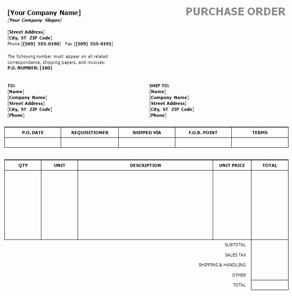 Microsoft Office Purchase order Templates Lovely Microsoft Excel Purchase order Template – Ecosolidario