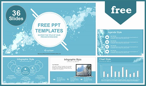 Microsoft Office Templates Power Point New Water Colored Splashes Powerpoint Template