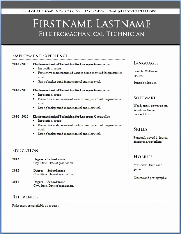 Microsoft Office Word Resume Template Unique Resume Templates Word Free