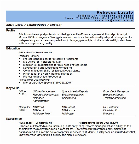 Microsoft Office Word Templates Resume Fresh 9 Sample Administrative assistant Resume Templates to