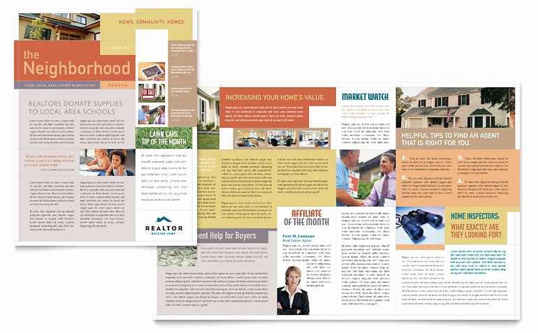 Microsoft Publisher Template Free Download Fresh Realtor &amp; Real Estate Agency Newsletter Template Word