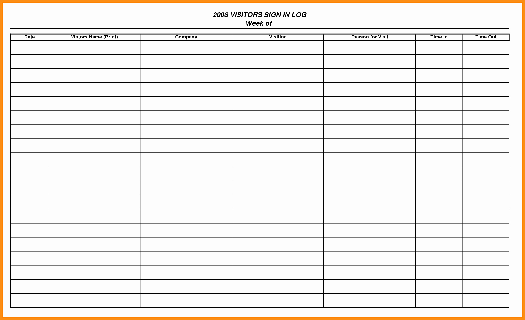 Microsoft Templates Sign In Sheet Beautiful 10 11 Visitors Signing In Sheet Template