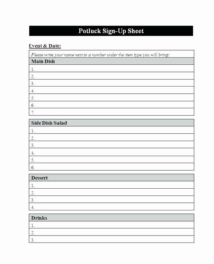 Microsoft Templates Sign In Sheet Best Of Microsoft Word Potluck Signup Sheet Template Work