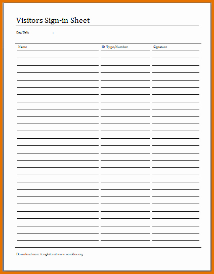 Microsoft Templates Sign In Sheet Unique 7 Sign In Sheet Template Wordreference Letters Words