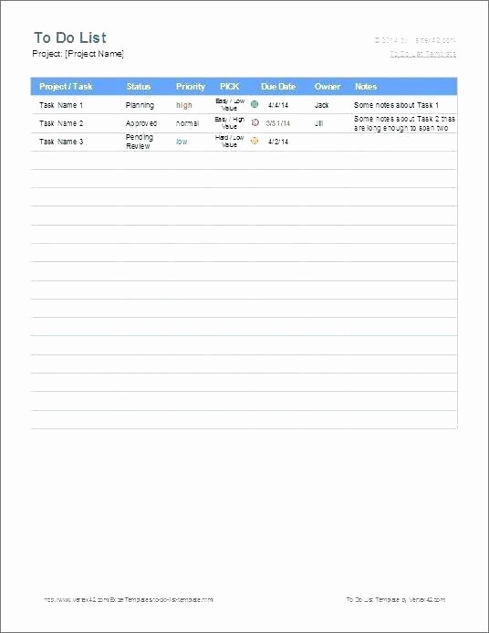 Microsoft to Do List Template Inspirational Project List Template Excel Task Tracking Free Templates
