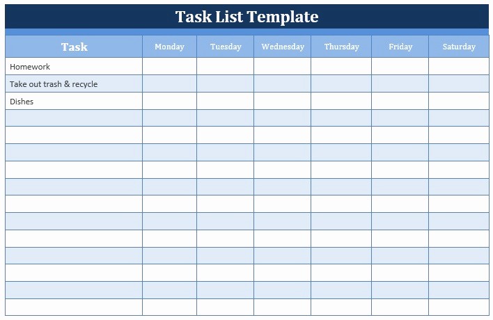 Microsoft to Do List Template New Task List Templates – Microsoft Word Templates