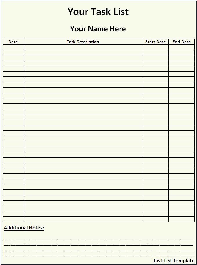 Microsoft to Do List Template Unique Task List Template