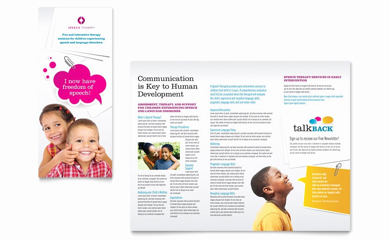 Microsoft Tri Fold Brochure Templates Elegant Speech therapy Education Tri Fold Brochure Template Word