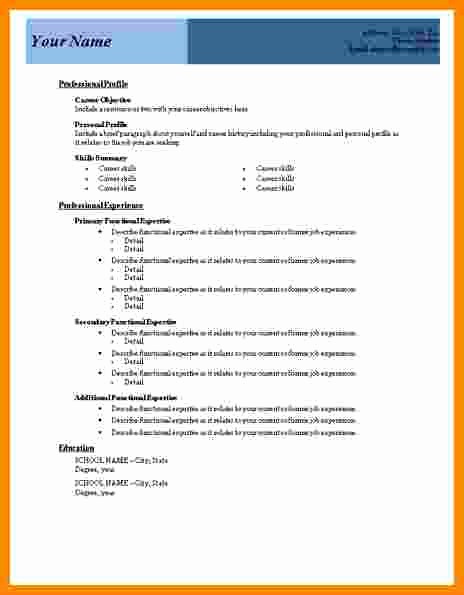 Microsoft Word 2003 Resume Templates Lovely 9 Cv format Ms Word 2007
