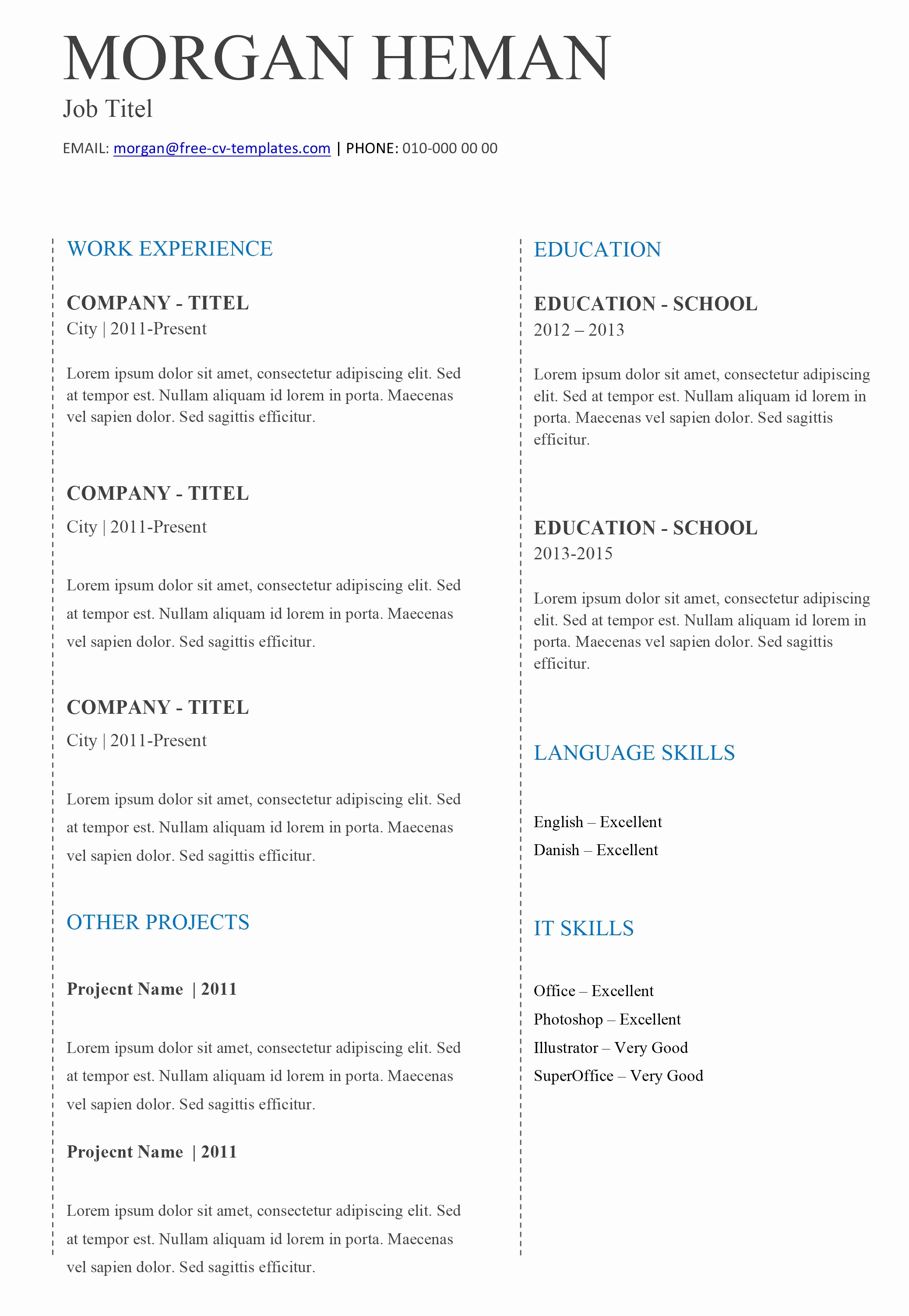 microsoft word 2003 resume template