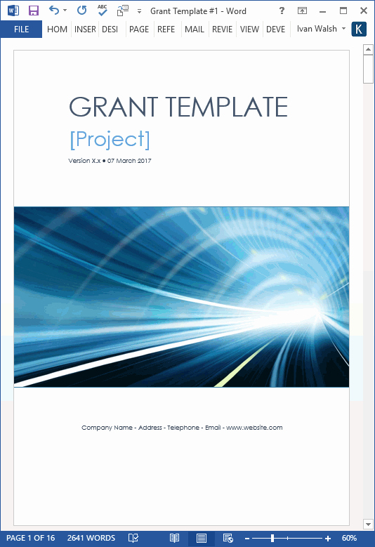 Microsoft Word Cover Pages Templates New Grant Proposal Template – Ms Word with Free Cover Letter