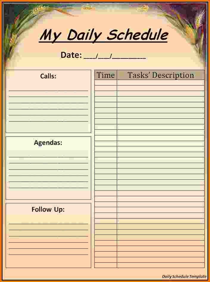Microsoft Word Daily Schedule Template Awesome 4 Weekly Agenda Template