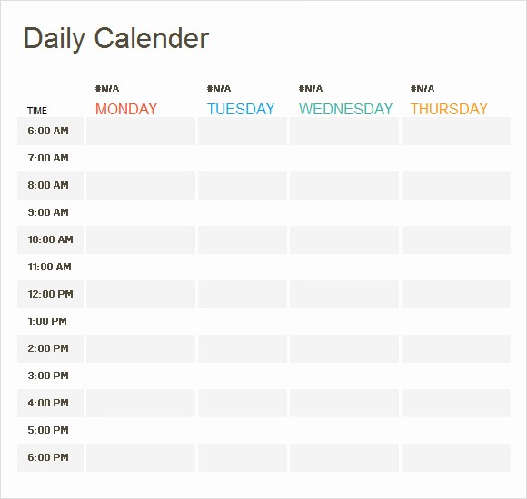 Microsoft Word Daily Schedule Template Beautiful Daily Calendar – Printable Weekly Calendar