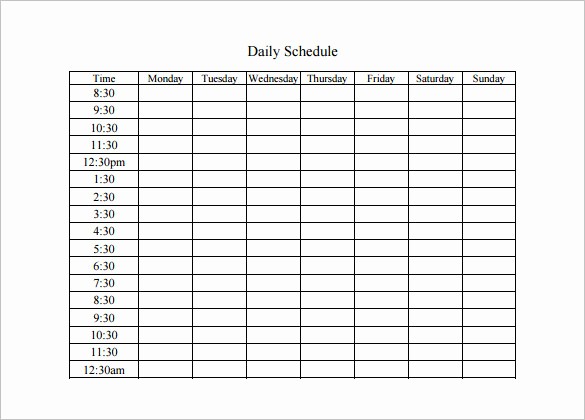 Microsoft Word Daily Schedule Template Best Of Printable Daily Schedule Template and Planner Sheet In