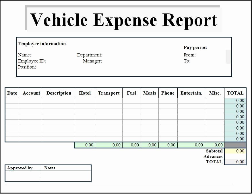 Microsoft Word Expense Report Template Awesome Expense Report Template Word Excel formats