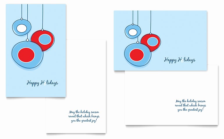 Microsoft Word Greeting Card Template Luxury Holiday ornament Balls Greeting Card Template Word