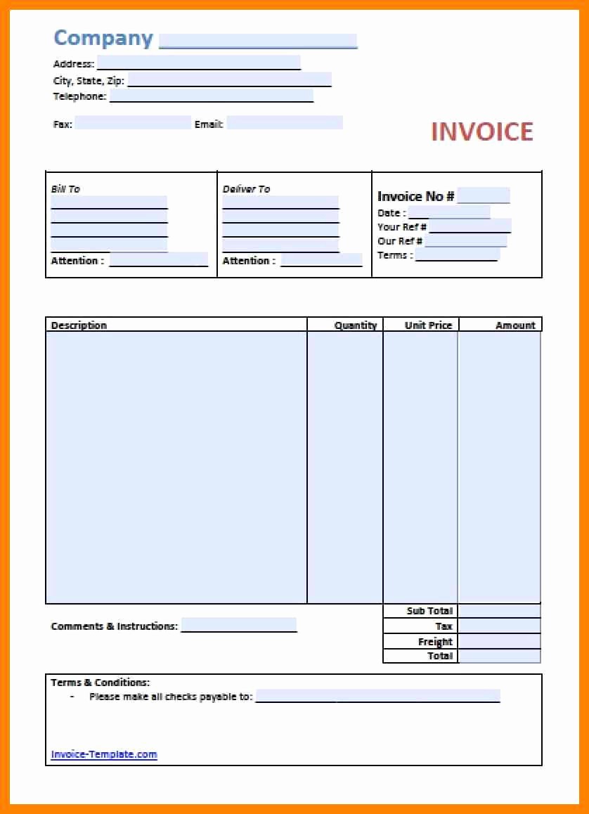 Microsoft Word Invoice Templates Free Awesome 8 Free Printable Invoice Template Microsoft Word