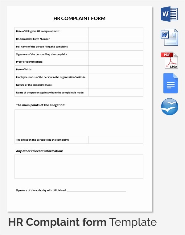 Microsoft Word Legal Complaint Template Awesome 10 Hr Plaint forms