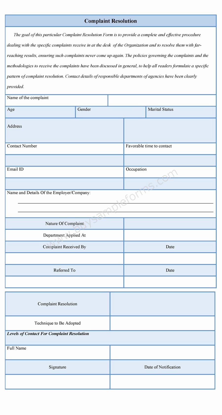 Microsoft Word Legal Complaint Template Awesome Plaint Resolution form