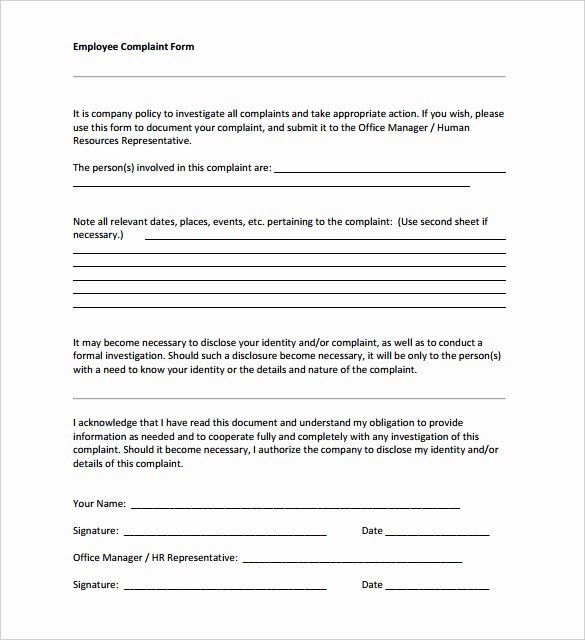Microsoft Word Legal Complaint Template Beautiful 23 Hr Plaint forms Free Sample Example format