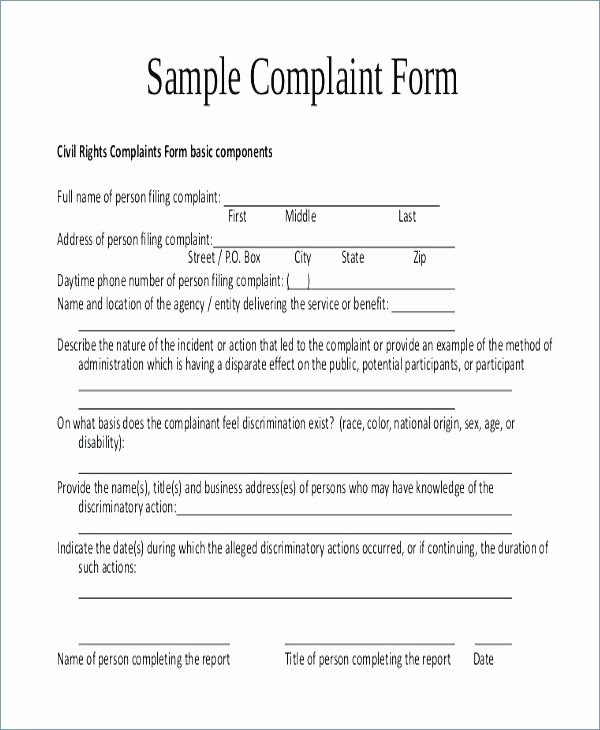 Microsoft Word Legal Complaint Template Lovely Employee Plaint form Template Ual Harassment Monster