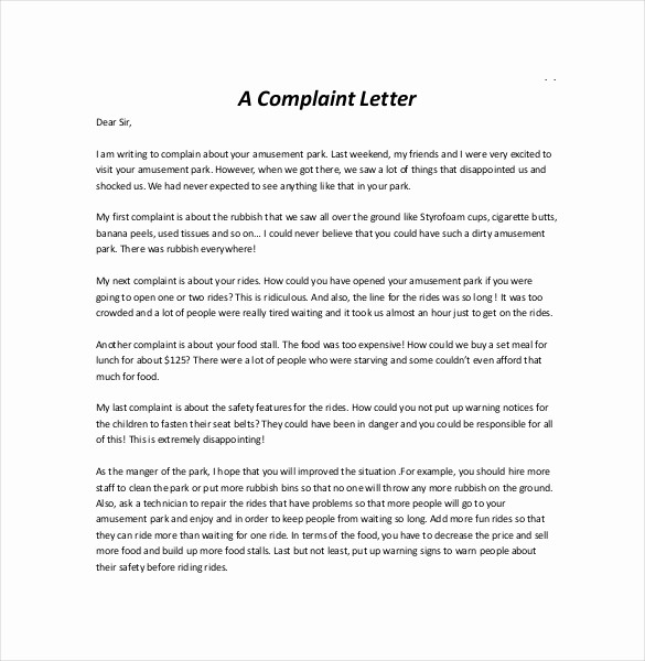 Microsoft Word Legal Complaint Template Unique Letter Of Plaint Template – 10 Free Word Pdf