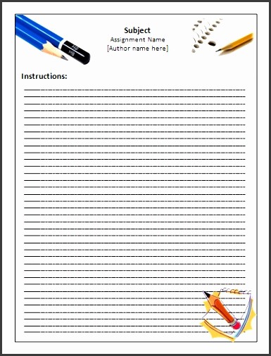 Microsoft Word Lined Paper Template Fresh 10 Lined Handwriting Paper Template Sampletemplatess
