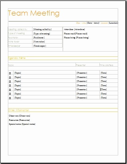 Microsoft Word Meeting Agenda Template Awesome 10 formally Used Agenda Templates