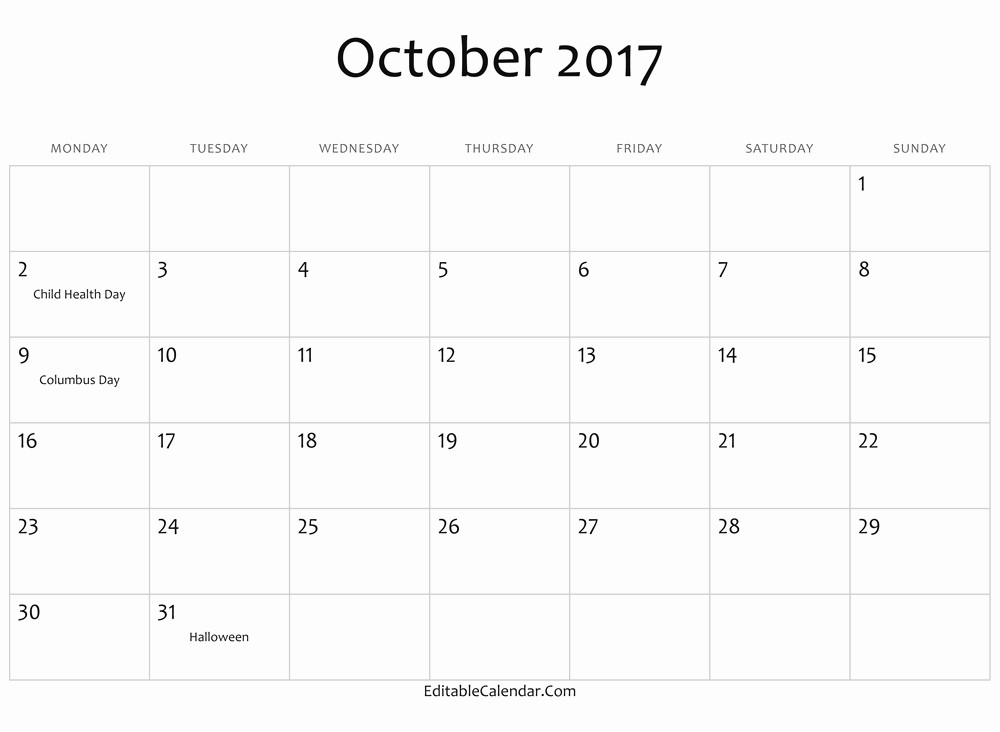 Microsoft Word Monthly Calendar Template New 2017 Calendar Word