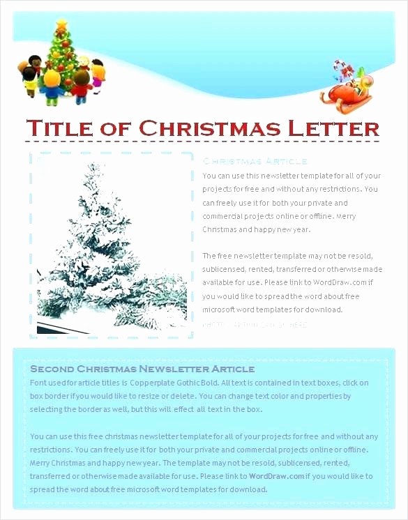 Microsoft Word Newsletter Template Free Fresh Microsoft Fice Publisher Christmas Letter Template