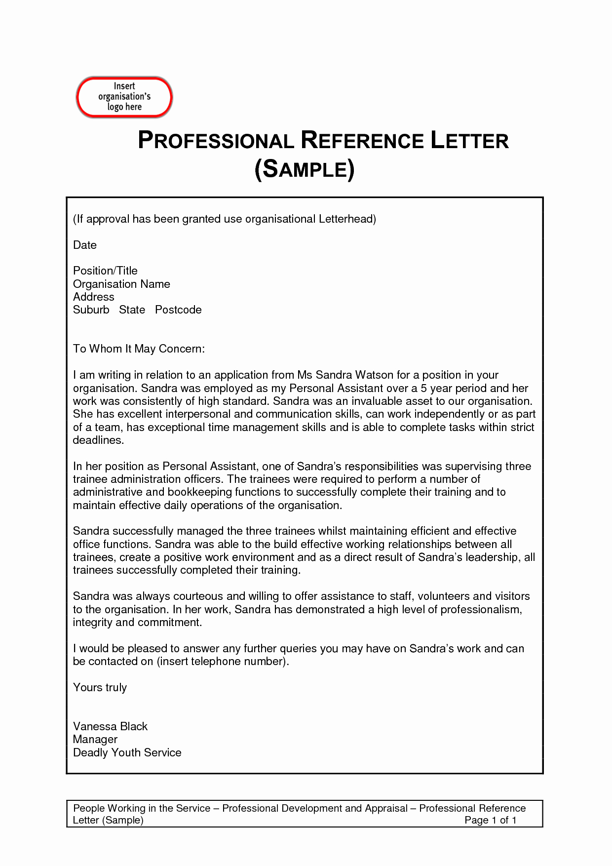 Microsoft Word Professional Letter Template Awesome Professional Reference Letter Template