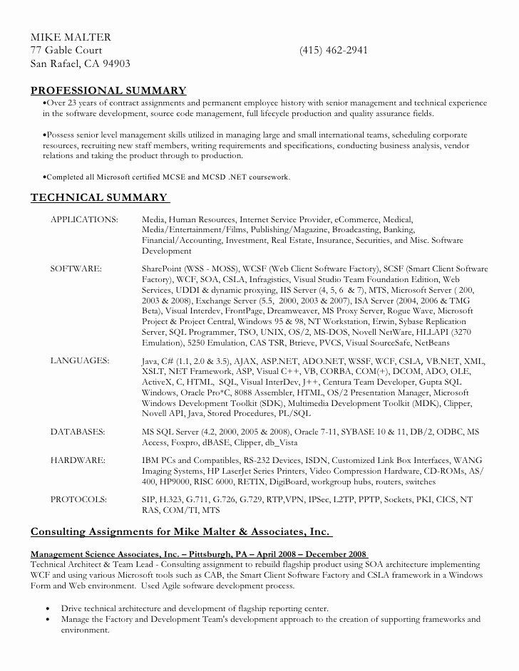 Microsoft Word Professional Resume Template Beautiful Download Resume In Ms Word formatc