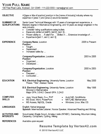 Microsoft Word Professional Resume Template Best Of Free Resume Template for Microsoft Word