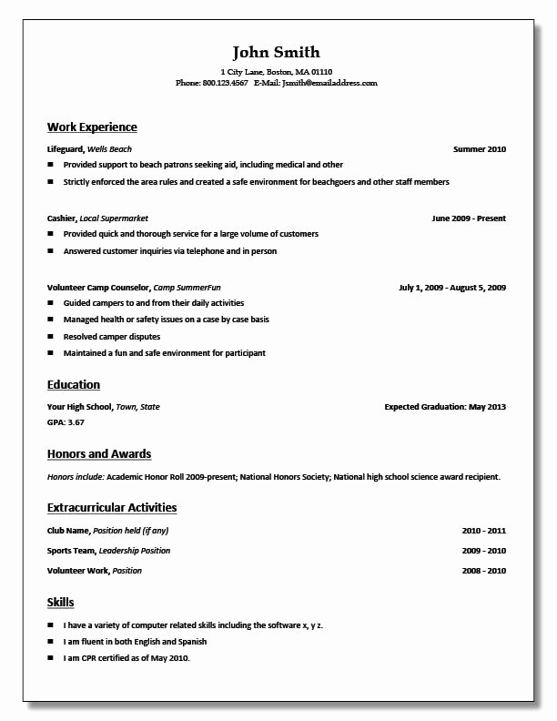 Microsoft Word Resume Template 2017 Awesome High School Resume Builder 2017