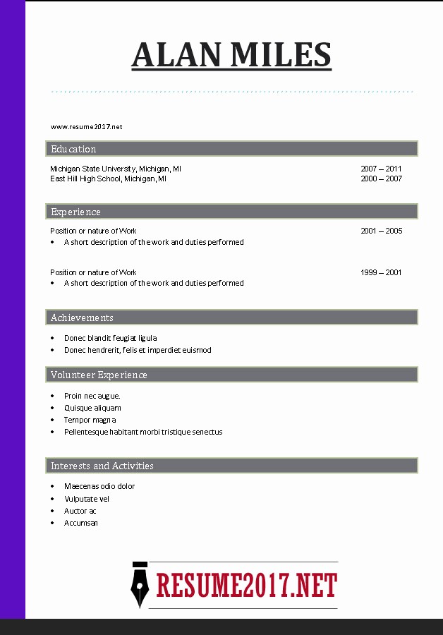 Microsoft Word Resume Template 2017 Best Of Free Resume Templates 2017