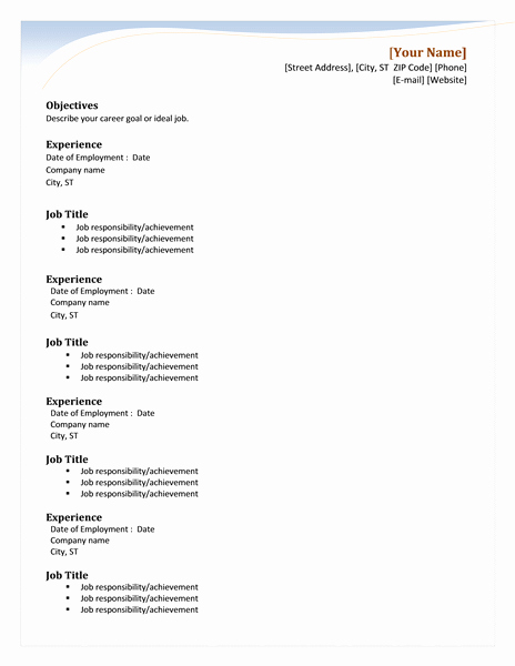 Microsoft Word Resume Templates 2007 Awesome 50 Free Microsoft Word Resume Templates for Download