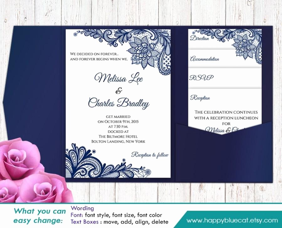 Microsoft Word Template for Invitations Awesome Sale Printable Pocket Wedding Invitation Template Set