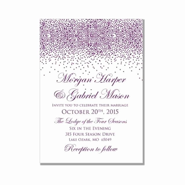 Microsoft Word Template for Invitations Beautiful Printable Wedding Invitation Purple Wedding Purple