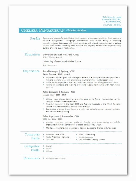 Microsoft Word Template for Resume Luxury Modern Microsoft Word Resume Template Chelsea by Inkpower