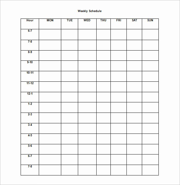 Microsoft Word Weekly Schedule Template Elegant Weekly Schedule Template – 7 Free Word Excel Pdf format