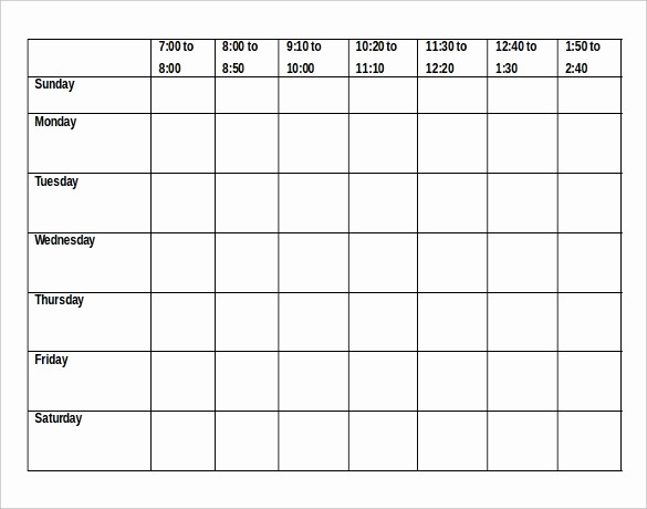 Microsoft Word Weekly Schedule Template New 16 Microsoft Word 2010 format Timetable Templates Free