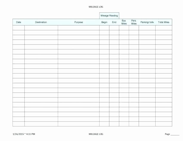 Mileage Expense form Template Free Awesome Mileage Log Excel to Cool Mileage Report Template Vehicle