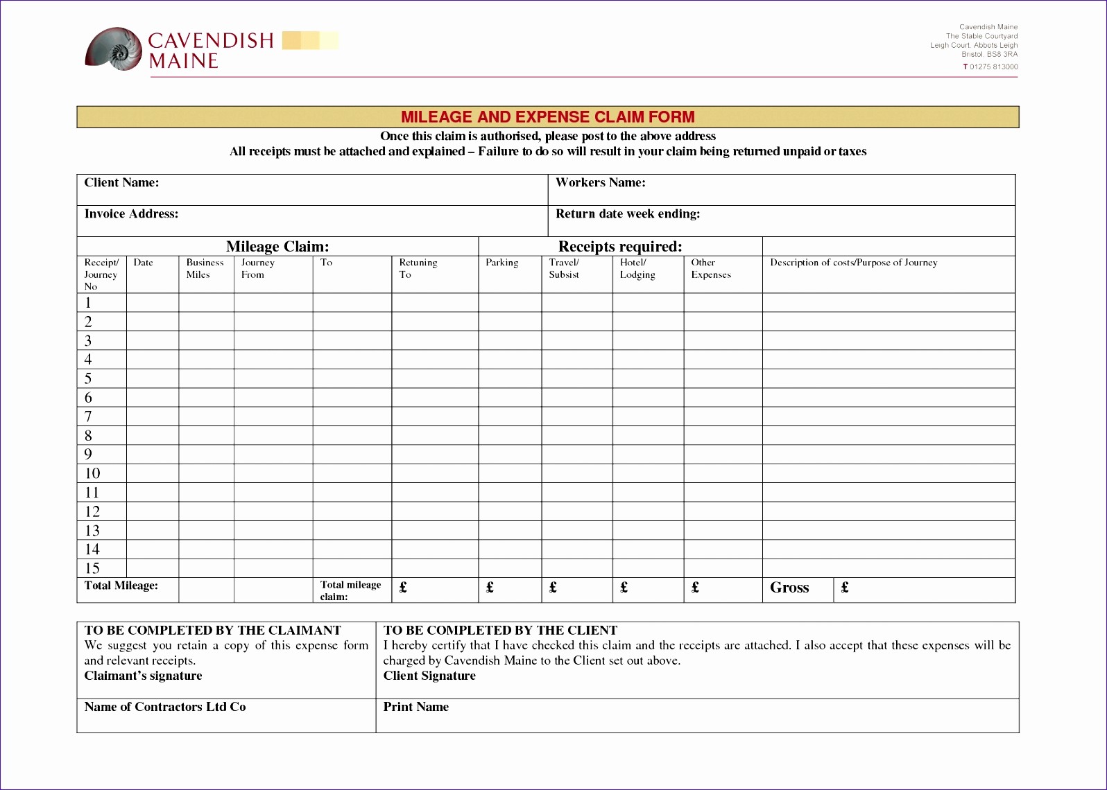 Mileage Expense form Template Free Best Of 11 Expense Claim form Template Excel Exceltemplates