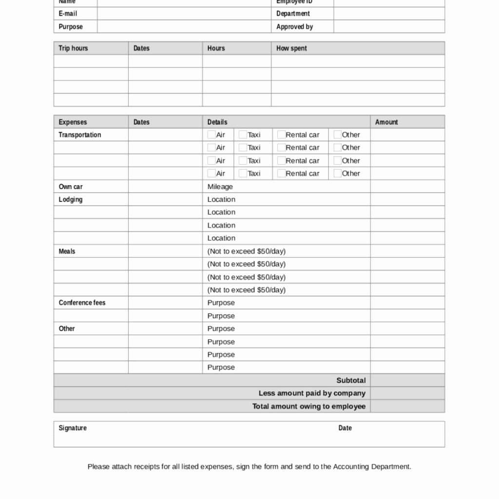 Mileage Expense form Template Free Fresh Expense Report Free Sample Expense Report Template