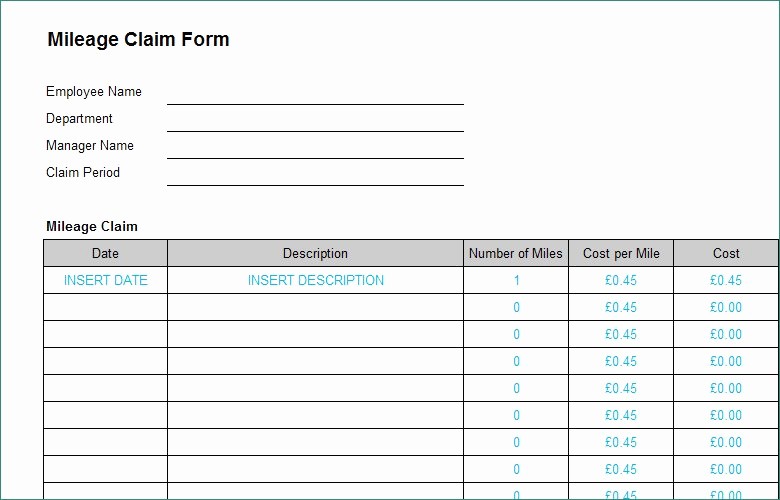 Mileage Expense form Template Free Inspirational Mileage Report Template Staggering Business Expense form