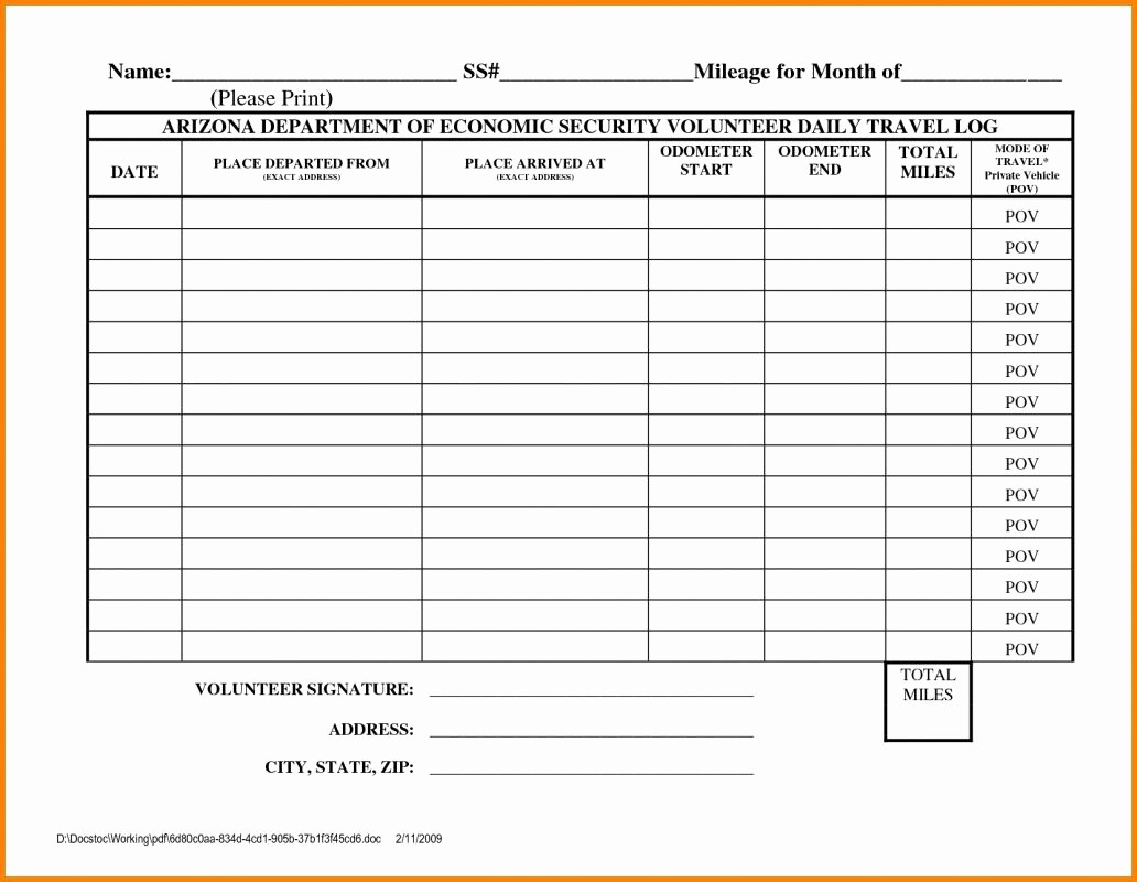 Mileage Log and Reimbursement form Beautiful Excel Mileage Log