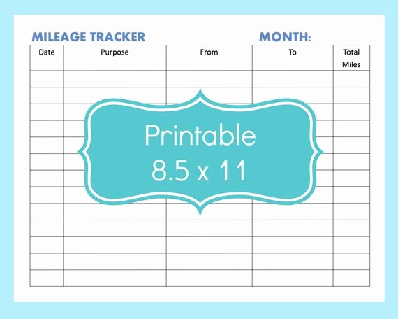 Mileage Log and Reimbursement form Inspirational Mileage Tracker form Printable Printable Mileage Tracker