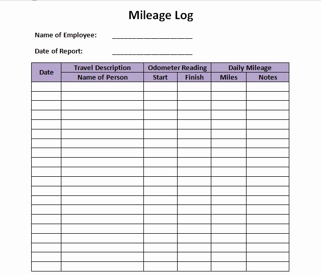mileage log