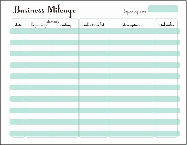 Mileage Log form for Taxes Awesome Mileage Tracker Printable Bud &amp; More